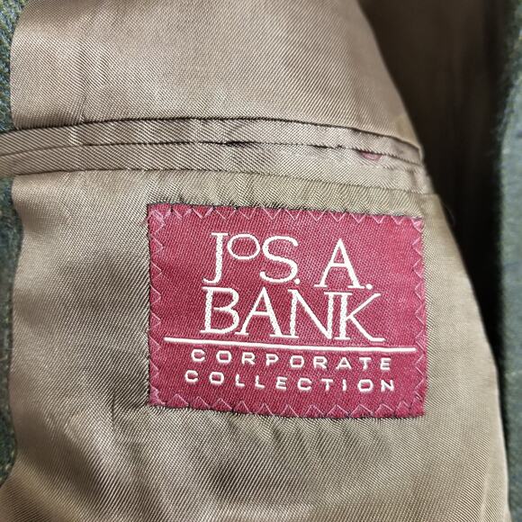 Jos A Bank Windowpane Check Blazer Wool Alpaca Sports Coat Size 40S Short Brown - Picture 3 of 8